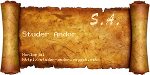 Studer Andor névjegykártya